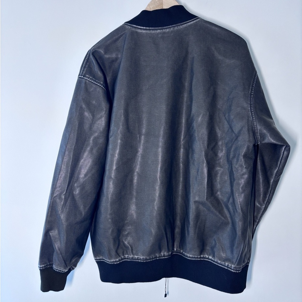 Superdown Revolve Ariel Black Faux Leather Zip Up Grunge Bomber Jacket Small NWT - Picture 7 of 8